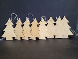 Houten kerstboom slinger