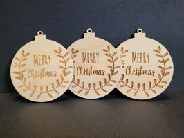 Houten kerstbal "Merry Christmas"