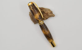 Füllfederhalter "Manhattan" aus Lärchenzapfen (in goldenem Epoxid) in der Metalloptik Gold