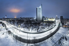 Leinwand: Leipzig im Winter