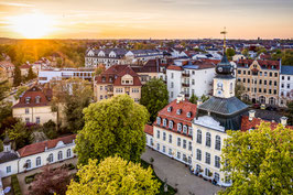 Leinwand: Sonnenuntergang am Gohliser Schlösschen