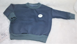 ♥ Oversized Basic Pullover mit Smiley blau Wunschgröße ♥