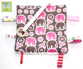 ♥ Knistertuch Elefantenparade rosa N0247 ♥