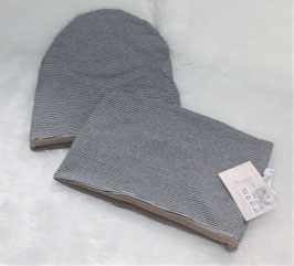 ♥ Mütze und Loop Streifen blau mit Fleece gefüttert Wunschgröße ♥