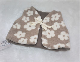 ♥ Teddyweste Plüsch Blumen beige Wunschgröße ♥