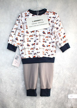 ♥ Oversized Basic Langarmshirt mit passender Hose Baustelle Wunschgröße ♥