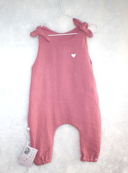 ♥ Musselin Romper / Jumpsuits mit Herz altrosé ♥