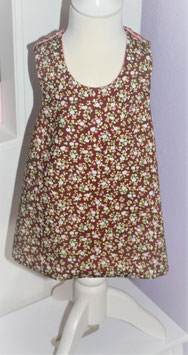 ♥ Schürzenkleid Blumen braun / rot meliert Wunschgröße ♥