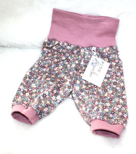 ♥ kurze Jersey Sommer Pumphose Wunschgröße Blumen mauve ♥