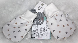 ♥ Baby Fäustlinge gefüttert Herzen pastell Wunschgröße mit Kordel ♥