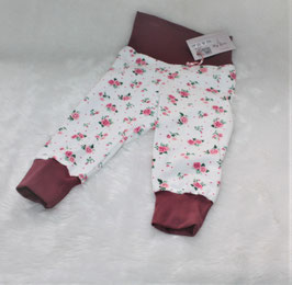 ♥ Babyhose Alpenfleece Rosen Bund altrosa verschiedene Größen ♥
