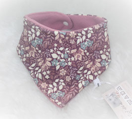 ♥ Herbst / Winter Halstuch Blumenranken mauve - Fleece altrosa  ♥