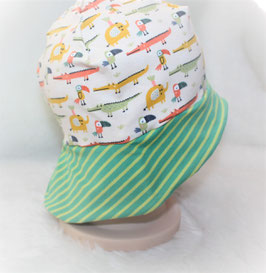 ♥ Sonnenhut Jersey Krokodil Krempe grün Gr. L 46-49 cm ♥