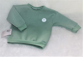 ♥ Oversized Basic Pullover mit Smiley altgrün Wunschgröße ♥