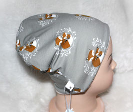 ♥ Mütze Fuchs grau / Fleece creme verschieden Größen ♥