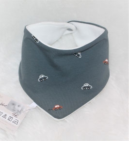 ♥ Herbst / Winter Halstuch Auto blau bunt - Fleece creme  ♥