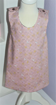 ♥ Schürzenkleid Blumen rosa / Karo braun Wunschgröße ♥