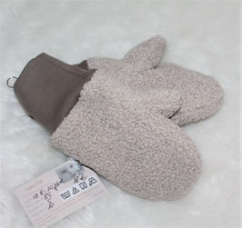♥ Daumenhandschuhe Teddy taupe Plüsch Wunschgröße ♥