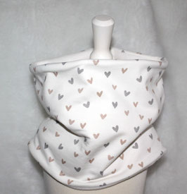 ♥ Loop rundgenäht Herzen pastell creme Wunschgröße ♥
