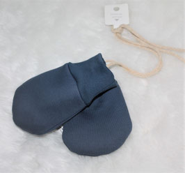 ♥ Baby Fäustlinge gefüttert blau uni Wunschgröße mit Kordel ♥