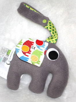 ♥ Kinderwagenanhänger Elefant Otto grün rot bunt N0060 ♥