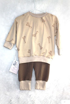 ♥ Oversized Basic Langarmshirt mit passender Hose Giraffen Wunschgröße ♥