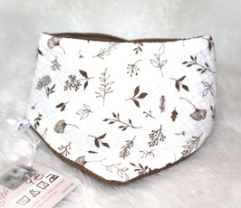 ♥ Frühjahr / Sommer Halstuch Musselin Blumen beige / Waffelpiqué beige ♥