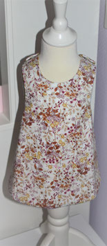 ♥ Schürzenkleid Blumen creme / Karo senf Wunschgröße ♥