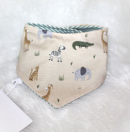 ♥ Frühjahr / Sommer Halstuch Dschungel beige / Streifen grün weiß ♥