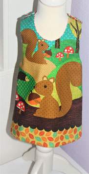 ♥ Schürzenkleid Eichhörnchen / Karo rot Wunschgröße ♥