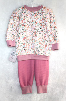 ♥ Oversized Basic Langarmshirt mit passender Hose bunte Blumen Gr. 92 ♥