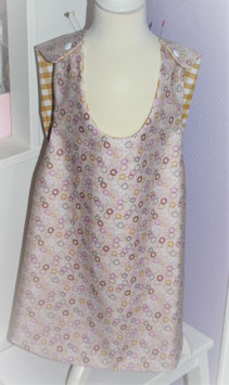 ♥ Schürzenkleid rosa Muster / Karo senf Wunschgröße ♥