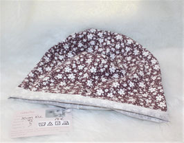 ♥ Dünne 1-lagige Beanie Wunschgröße Blümchen bordeaux ♥