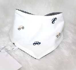♥ Frühjahr / Sommer Halstuch Autos creme / Streifen dunkelblau creme ♥