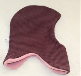 ♥ Schlupfmütze Waffelstoff bordeaux rosa Fleece Wunschgröße ♥