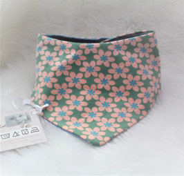 ♥ Frühjahr / Sommer Halstuch Blumen rosa blau / Musselin blau ♥