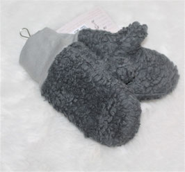 ♥ Daumenhandschuhe Teddy grau Wunschgröße ♥