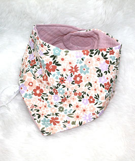 ♥ Frühjahr / Sommer Halstuch bunte Blumen / Musselin rosa ♥