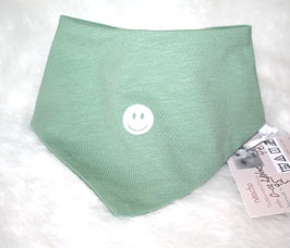 ♥ Frühjahr / Sommer Halstuch salbei / Smiley weiß ♥