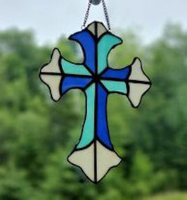 Blue and White Cross