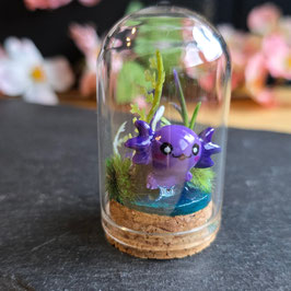 Mini Miniatur Axolotl Lila 2