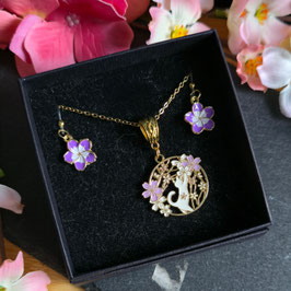 Set Katze Sakura Lila