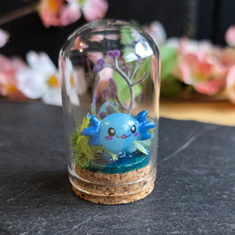 Mini Miniatur Axolotl Blau