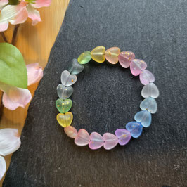 Perlen Armband Herzen Regenbogen