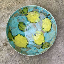 bowl-large lemon on eau de nil