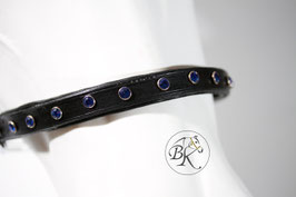 Leather Showhalter with Swarovski Elements (Rivets) in Sapphire