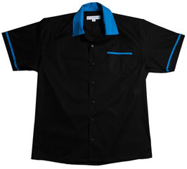 Retro Bowling Shirt King pin Paulie black/blue
