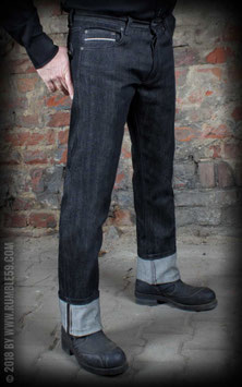 Raw Black Selvage Denim - Burning Blacktop