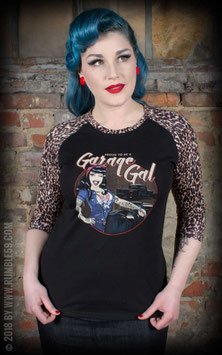 Ladies Raglanshirt mit Leopatch - Garage Gal