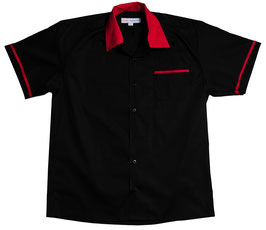 Retro Bowling Shirt King pin Paulie black/red